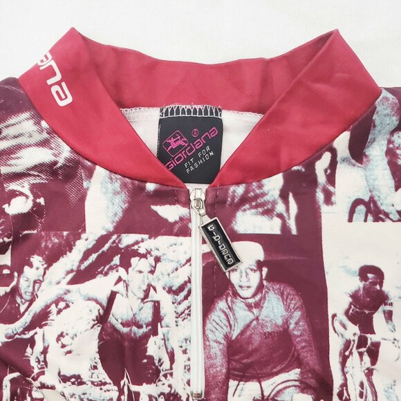 Giordana Mens Vintage Cycling Jersey Cyclist Photo Collage Tour de France M - Picture 2 of 10